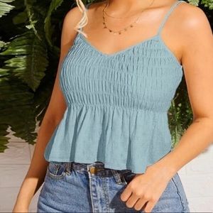 Peplum ruffled tank top